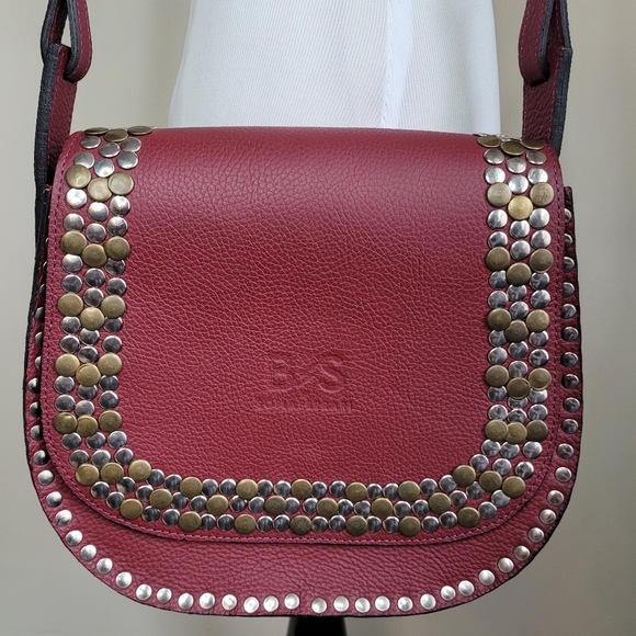 Sofia Ferrari red studded saddlebag - Picture 2 of 10
